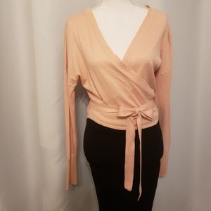Ruby Moon Blush Wrap Sweater - Size M